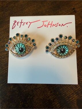 Betsey Johnson Blue Eyed Earrings. NWT